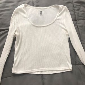 me to we (pacsun) white textured top